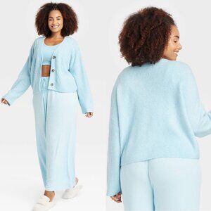 Auden Light Blue Women's Cardigan Size 1X